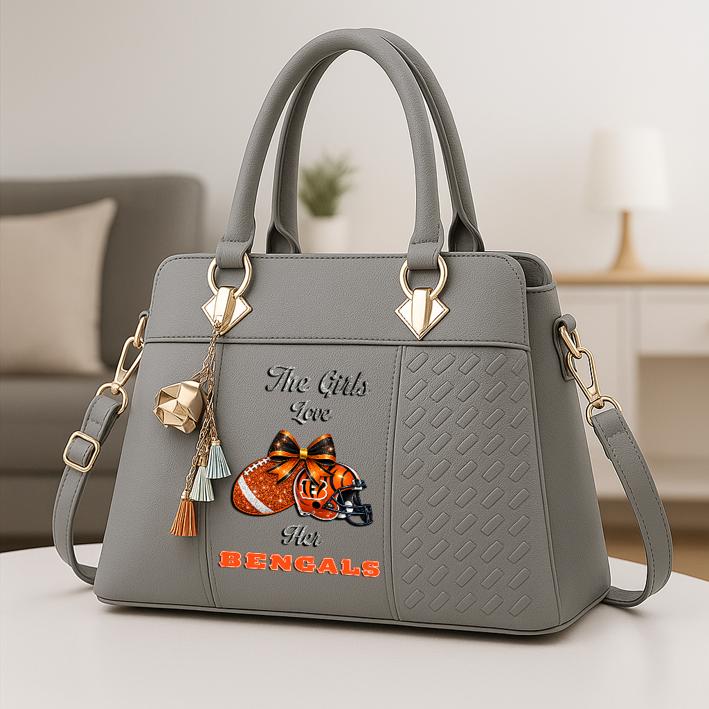 LIMITED EDITION - NEW CUSTOMIZED NFL16 CCB CINCINNATI BENGALS WOMEN'S ZIP HANDBAG MULTICOLOR