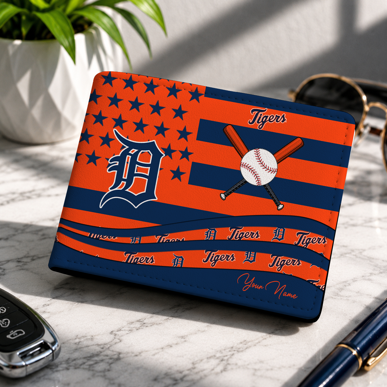 LIMITED EDITION - NEW CUSTOMIZED MLB16 DTS DETROIT TIGERS LEATHER WALLET