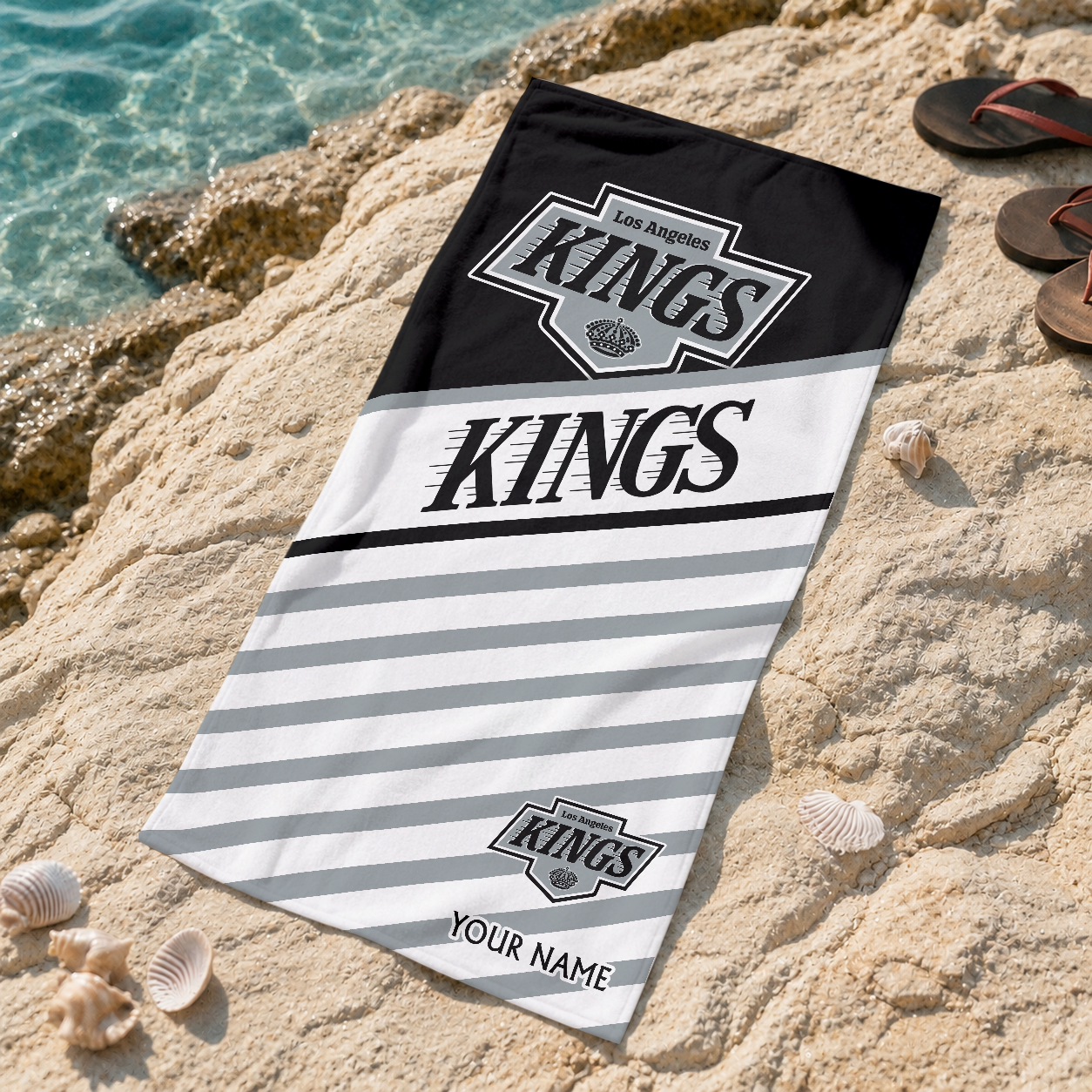 LIMITED EDITION - NEW CUSTOMIZED NHL16 LAK LOS ANGELES KINGS BEACH TOWEL