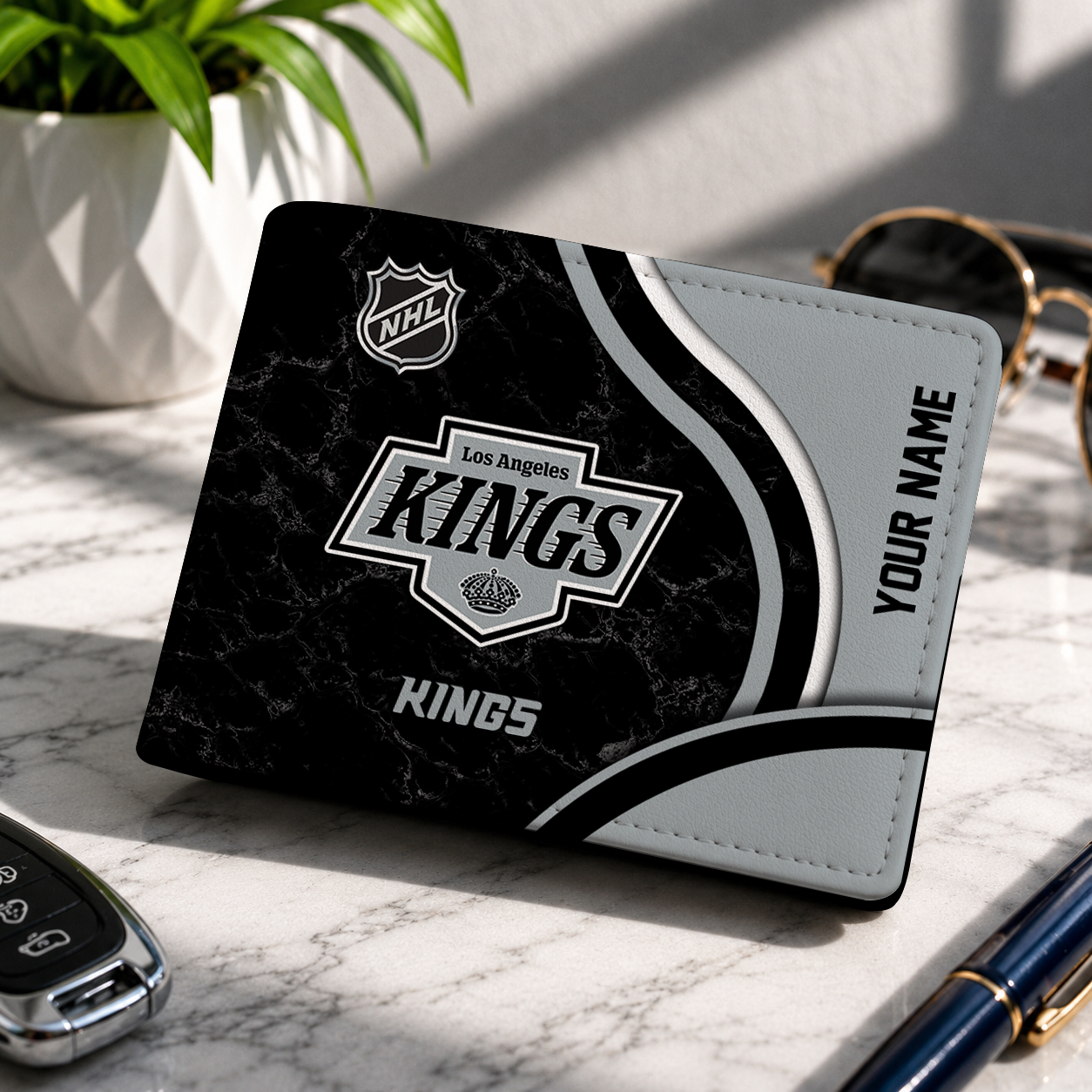 FINAL CLEARANCE - NEW CUSTOMIZED NHL16 LAK LOS ANGELES KINGS LEATHER WALLET