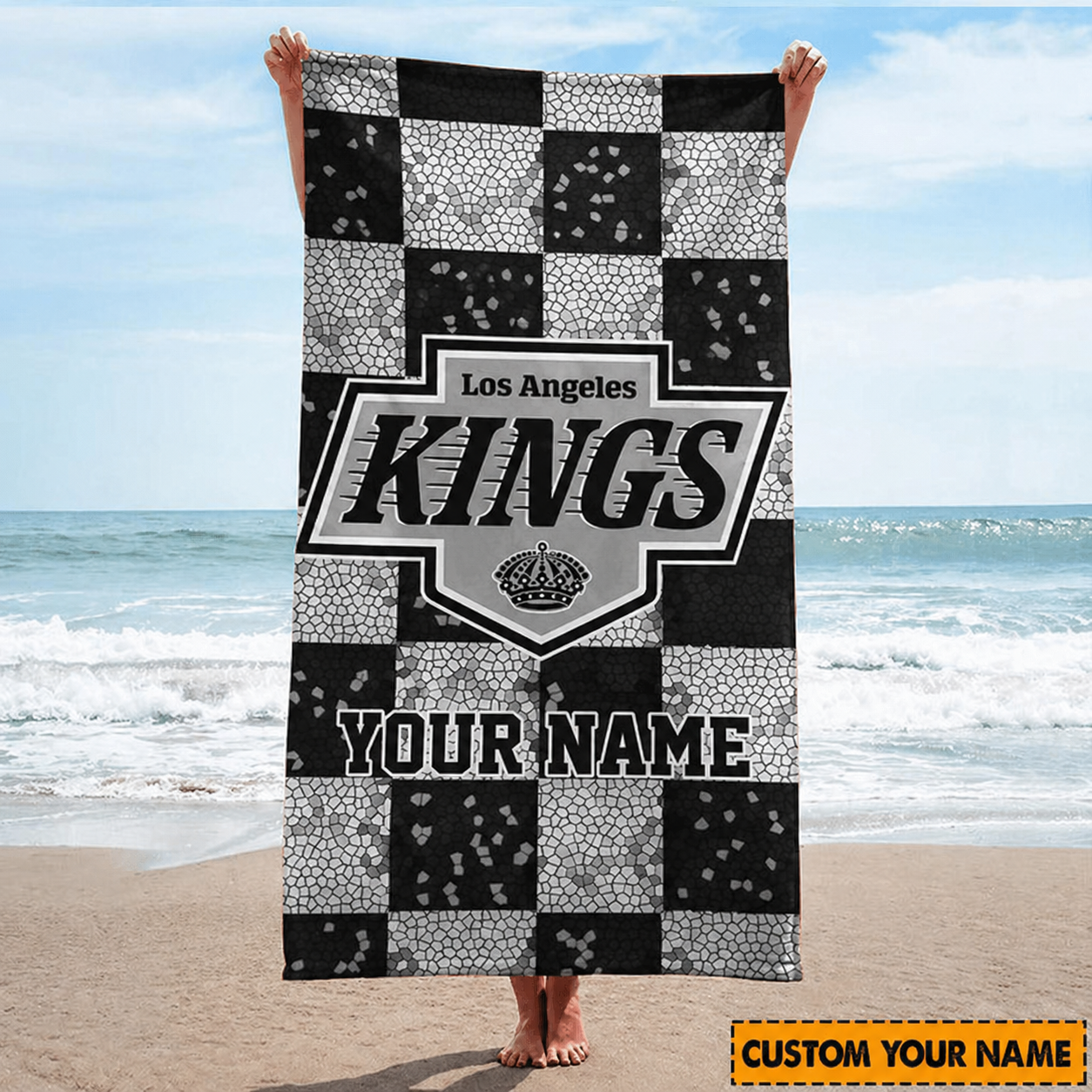 LIMITED EDITION - NEW CUSTOMIZED NHL16 LAK LOS ANGELES KINGS BEACH TOWEL FOR FAN