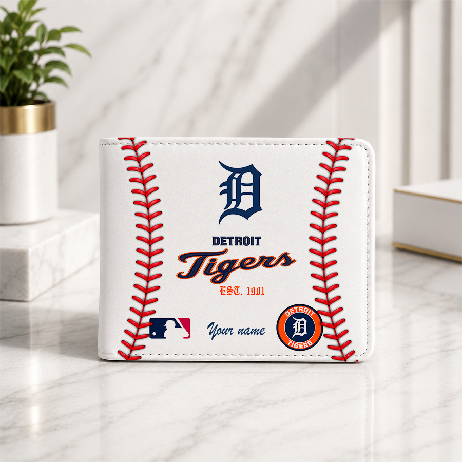 LIMITED EDITION - NEW CUSTOMIZED MLB16 DTS DETROIT TIGERS LEATHER WALLET