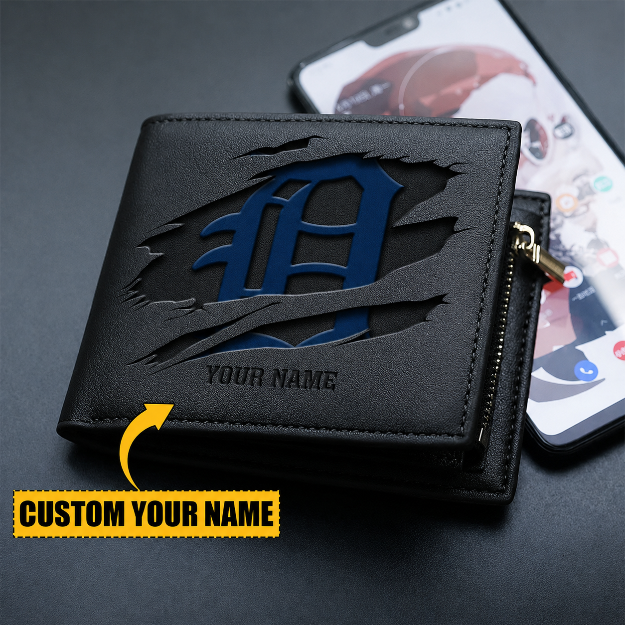 LIMITED EDITION - NEW CUSTOMIZED MLB16 DTS DETROIT TIGERS LEATHER WALLET