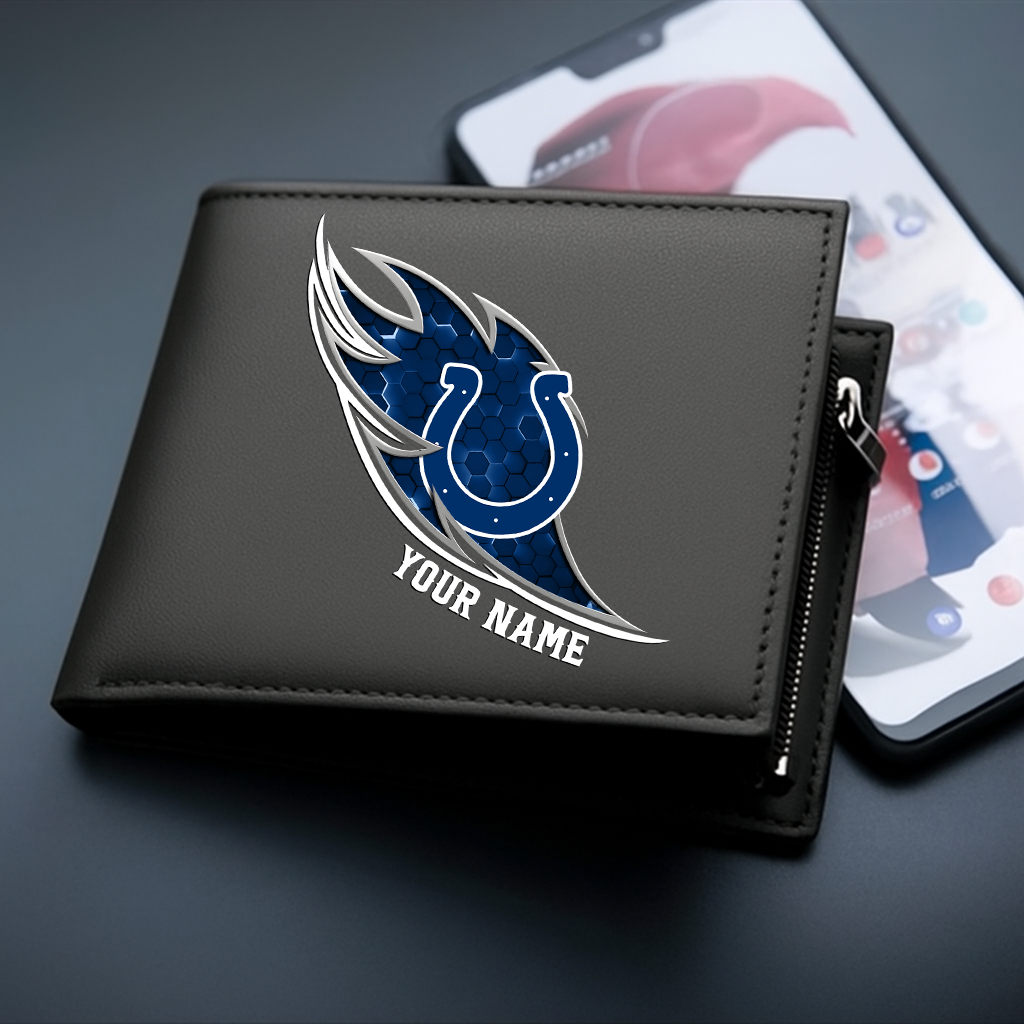 LIMITED EDITION - NEW CUSTOMIZED NFL17 IDC INDIANAPOLIS COLTS LEATHER WALLET