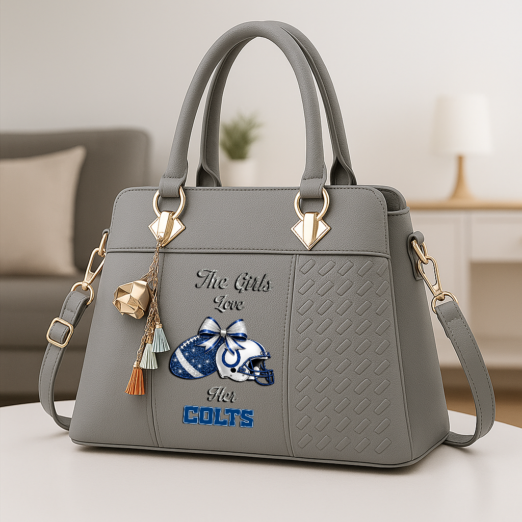 LIMITED EDITION - NEW CUSTOMIZED NFL17 IDC INDIANAPOLIS COLTS WOMEN'S ZIP HANDBAG MULTICOLOR