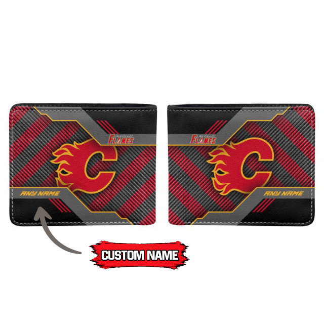 VIRAL EDITION - NEW CUSTOMIZED NHL17 CGF CALGARY FLAMES LEATHER WALLET