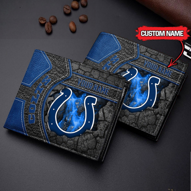 VIRAL SALE - NEW CUSTOMIZED NFL17 IDC INDIANAPOLIS COLTS LEATHER WALLET