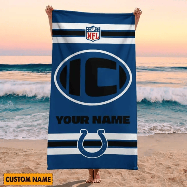 LIMITED EDITION - NEW CUSTOMIZED NFL17 IDC INDIANAPOLIS COLTS BEACH & BATH TOWEL (KIDS & ADULTS)
