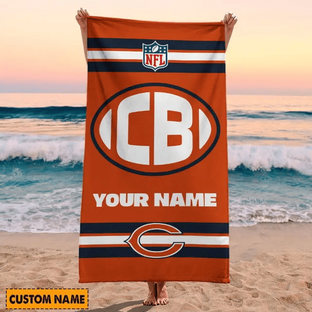 LIMITED EDITION - NEW CUSTOMIZED NFL26 CCB CHICAGO BEARS BEACH & BATH TOWEL (KIDS & ADULTS)