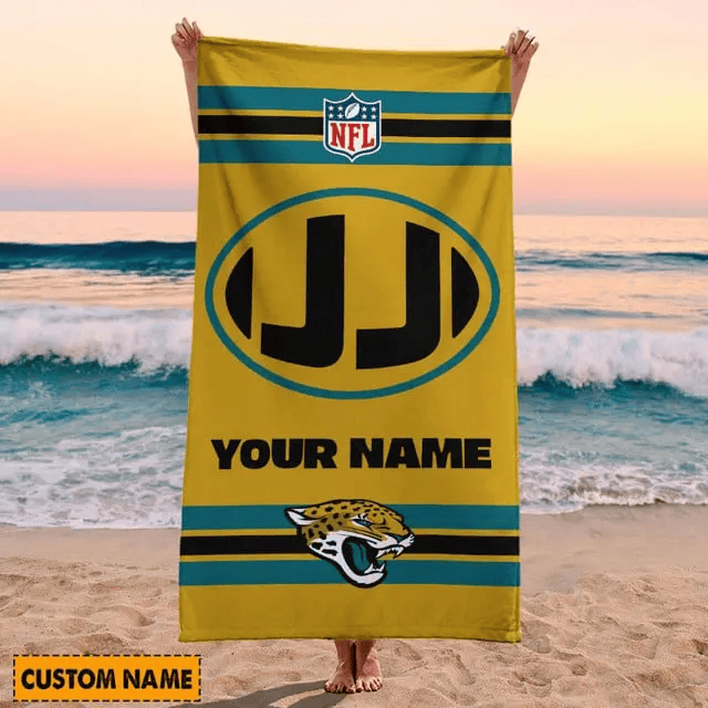 LIMITED EDITION - NEW CUSTOMIZED NFL30 JSJ JACKSONVILLE JAGUARS BEACH & BATH TOWEL (KIDS & ADULTS)