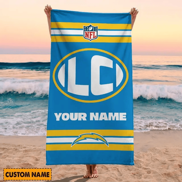 LIMITED EDITION - NEW CUSTOMIZED NFL09 LAC LOS ANGELES CHARGERS BEACH & BATH TOWEL (KIDS & ADULTS)