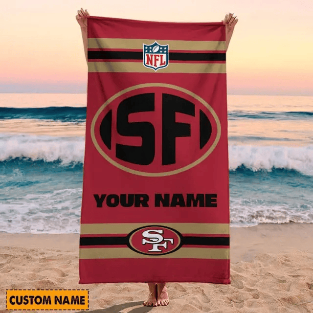 LIMITED EDITION - NEW CUSTOMIZED NFL11 SF49 SAN FRANCISCO 49ERS BEACH & BATH TOWEL (KIDS & ADULTS)
