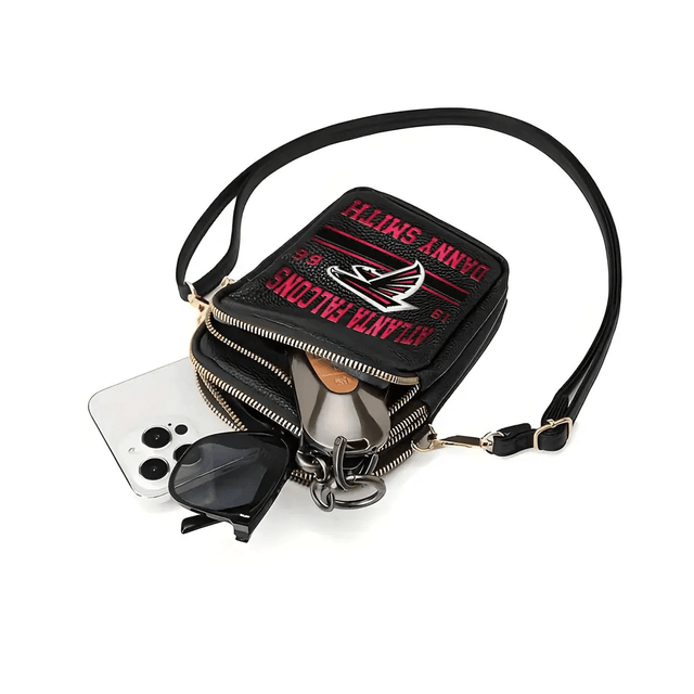 LIMITED EDITION - NEW CUSTOMIZED NFL18 ATF ATLANTA FALCONS LEATHER CROSSBODY BAG