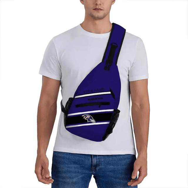 LIMITED EDITION - NEW CUSTOMIZED NFL28 BTR BALTIMORE RAVENS SLING BAG