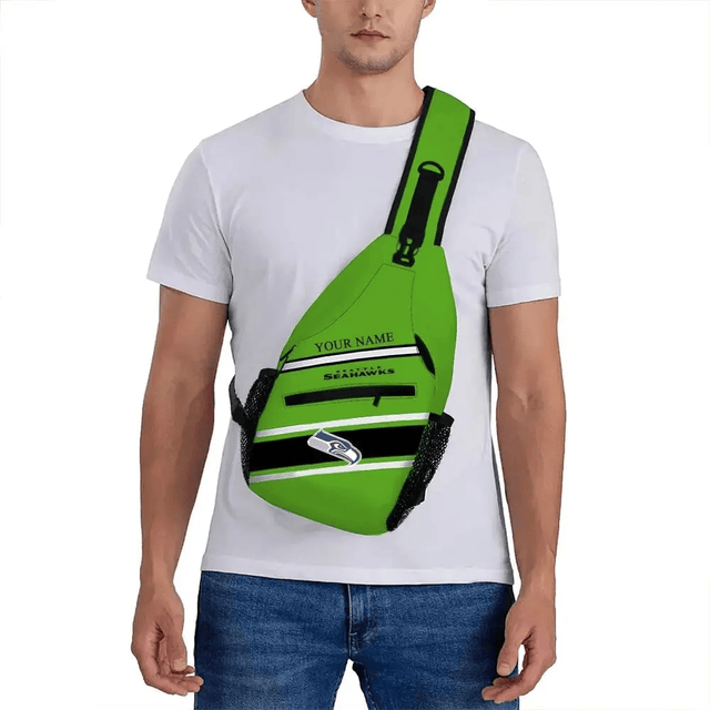 LIMITED EDITION - NEW CUSTOMIZED NFL06 SSH SEATTLE SEAHAWKS SLING BAG