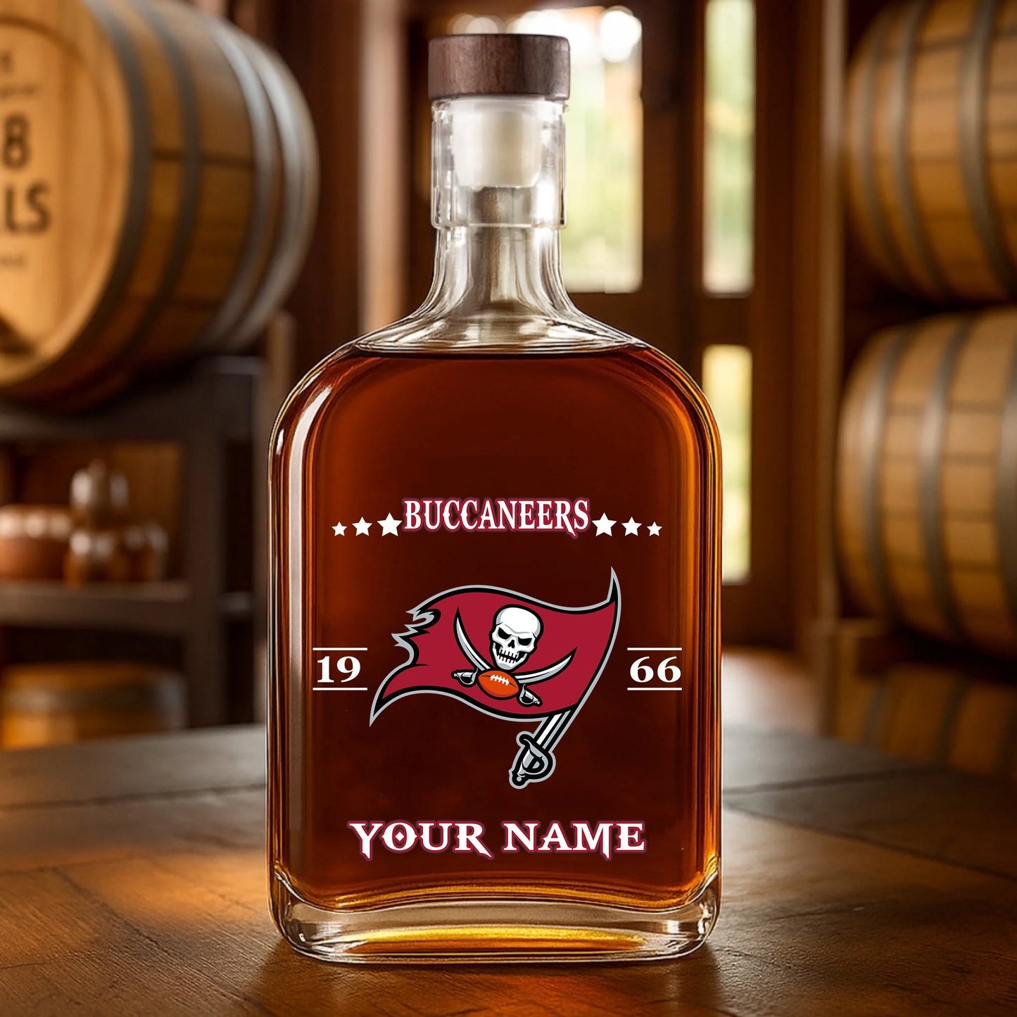 LIMITED EDITION - NEW CUSTOMIZED NFL10 TBB TAMPA BAY BUCCANEERS LUXURY WHISKEY BOTTLE 450ML