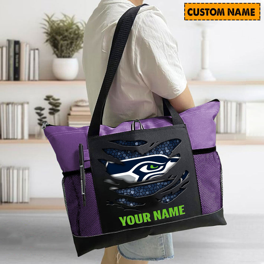 LIMITED EDITION - NEW CUSTOMIZED NFL06 SSH SEATTLE SEAHAWKS WATERPROOF TOTE BAG