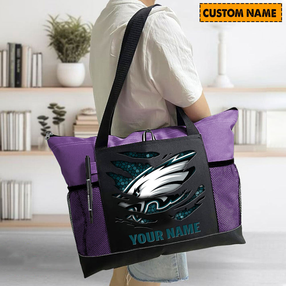 LIMITED EDITION - NEW CUSTOMIZED NFL02 PPE PHILADELPHIA EAGLES WATERPROOF TOTE BAG