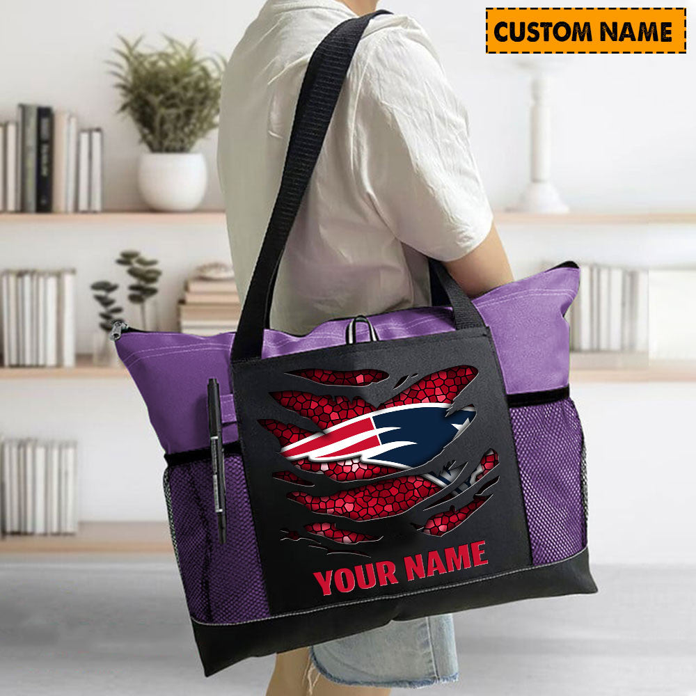LIMITED EDITION - NEW CUSTOMIZED NFL27 NEP NEW ENGLAND PATRIOTS WATERPROOF TOTE BAG
