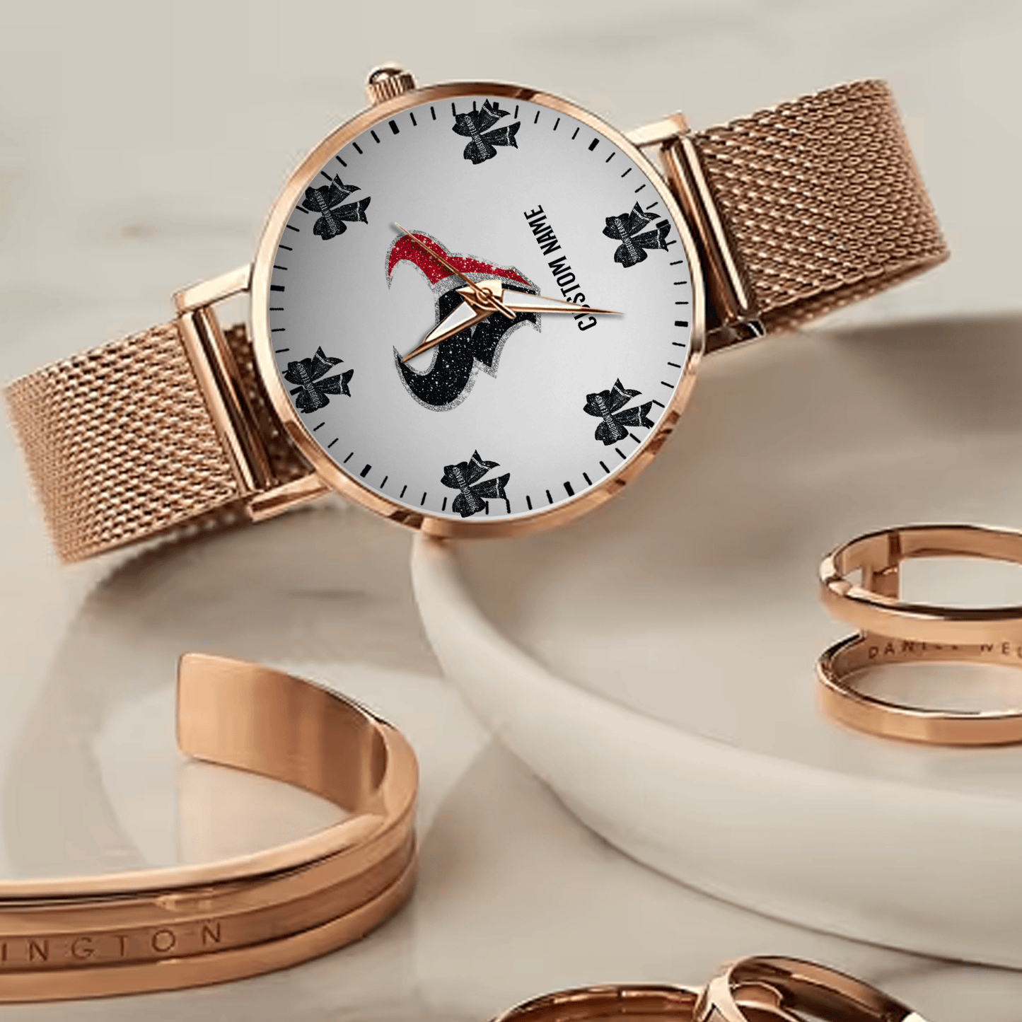 LIMITED EDITION - NEW CUSTOMIZED NFL15 HTT HOUSTON TEXANS HAND WATCH