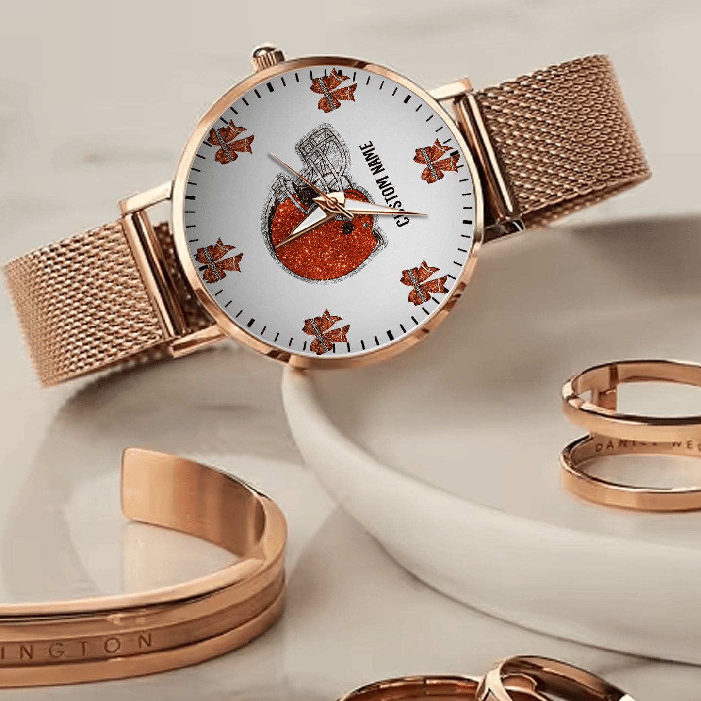 LIMITED EDITION - NEW CUSTOMIZED NFL29 CLB CLEVELAND BROWNS HAND WATCH