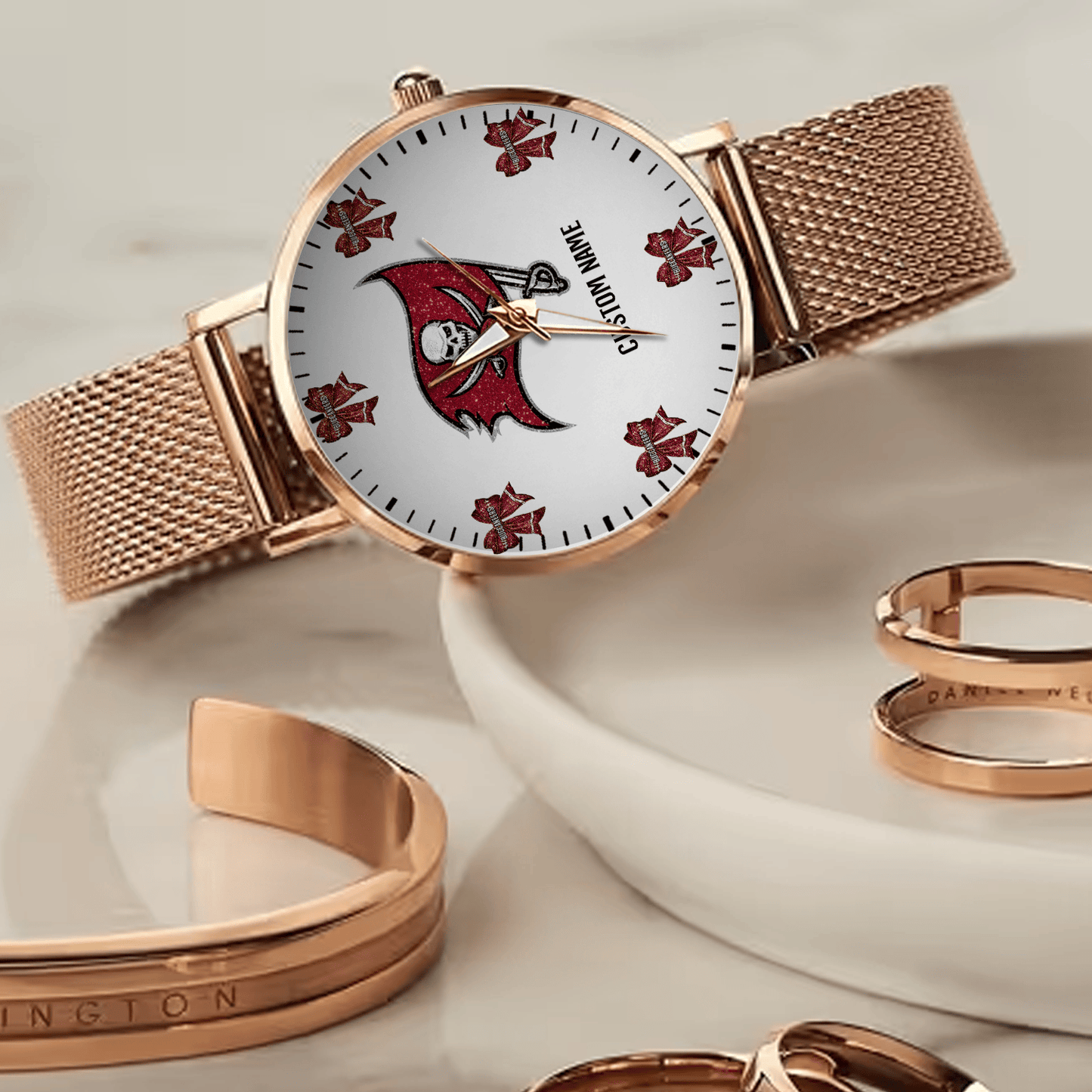 LIMITED EDITION - NEW CUSTOMIZED NFL10 TBB TAMPA BAY BUCCANEERS HAND WATCH