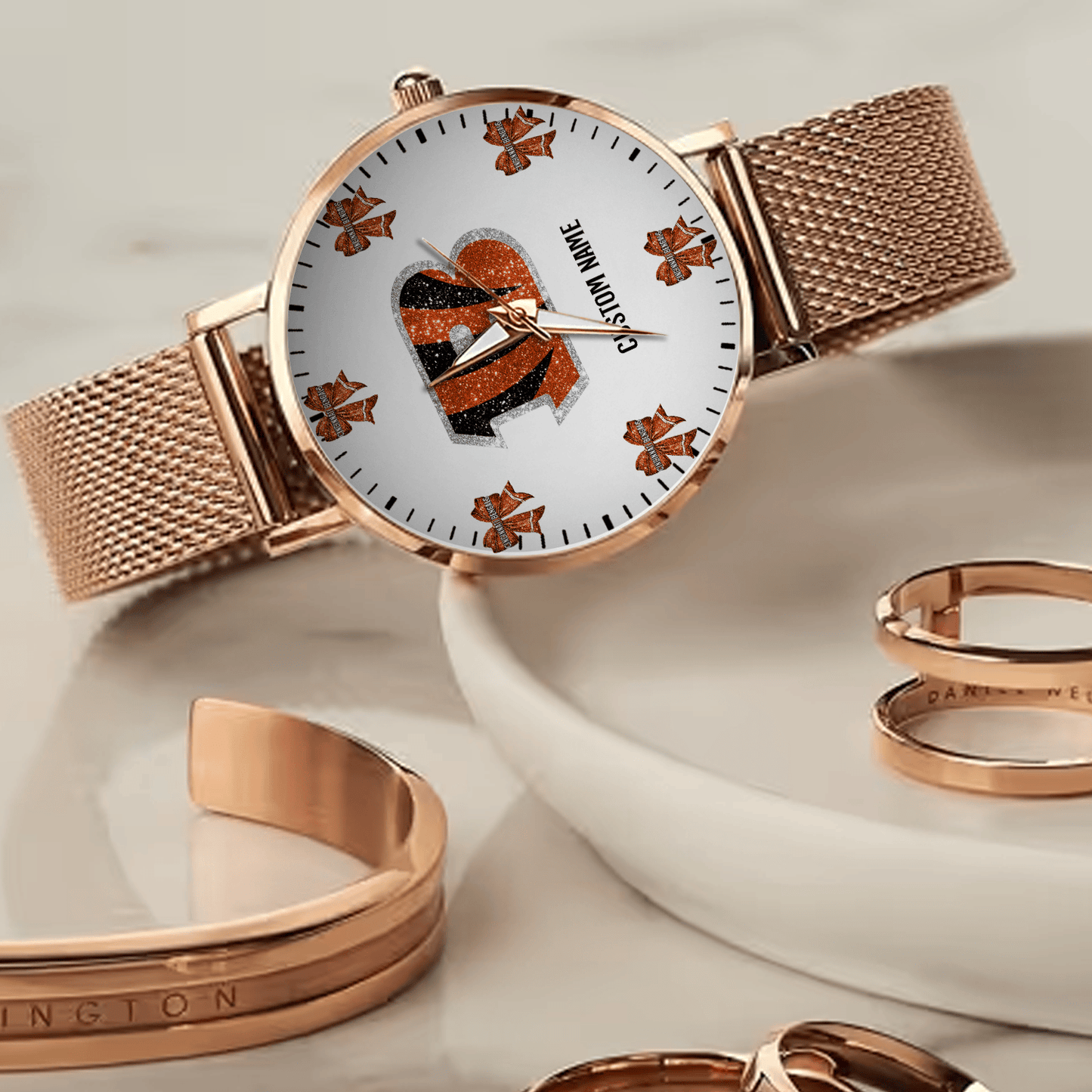 LIMITED EDITION - NEW CUSTOMIZED NFL16 CCB CINCINNATI BENGALS HAND WATCH