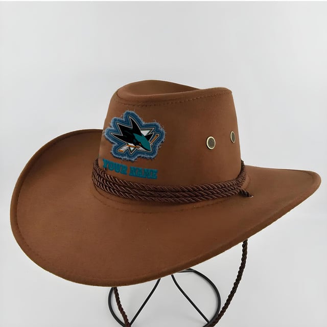 LIMITED EDITION - NEW CUSTOMIZED NHL32 SJS SAN JOSE SHARKS COWBOY HAT