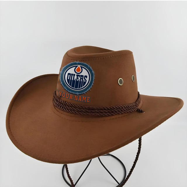 LIMITED EDITION - NEW CUSTOMIZED NHL03 EMO EDMONTON OILERS COWBOY HAT