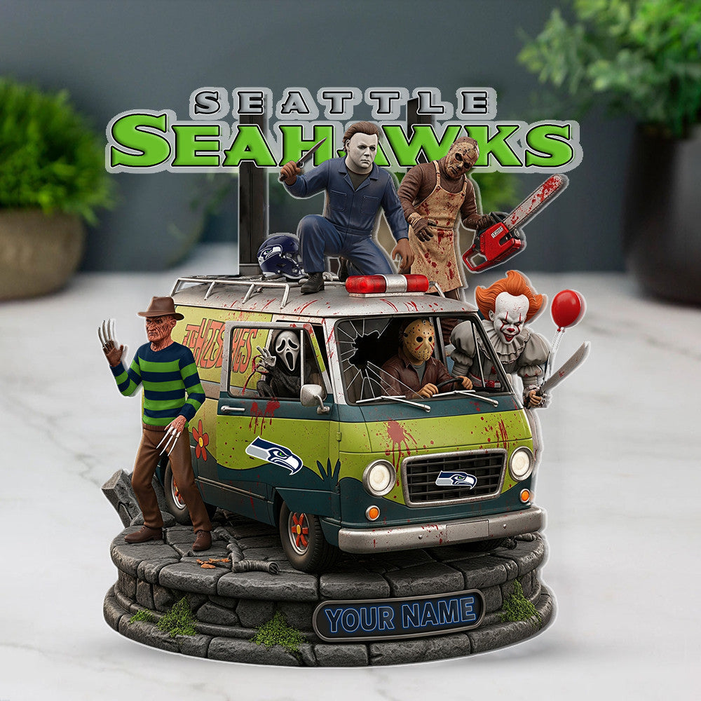 LIMITED EDITION - NEW CUSTOMIZED NFL06 SSH SEATTLE SEAHAWKS HORROR MOVIE ACRYLIC PLAQUE