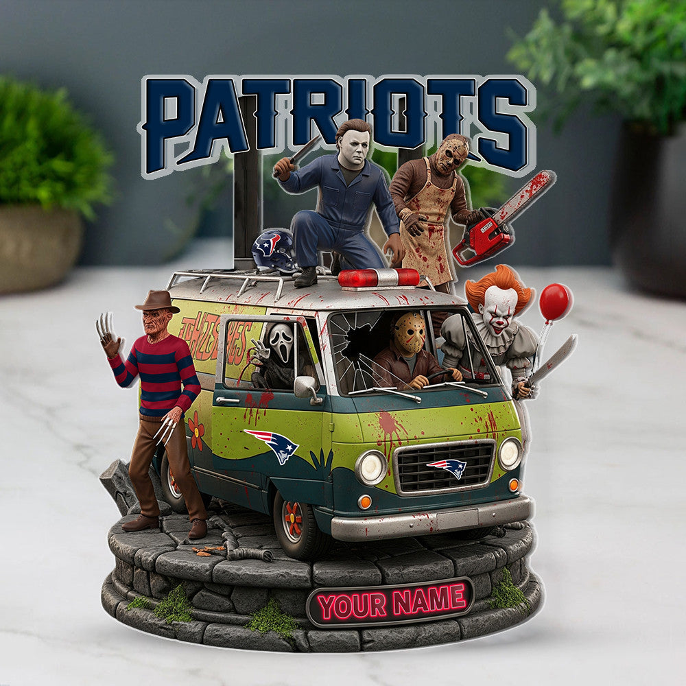 LIMITED EDITION - NEW CUSTOMIZED NFL27 NEP NEW ENGLAND PATRIOTS HORROR MOVIE ACRYLIC PLAQUE