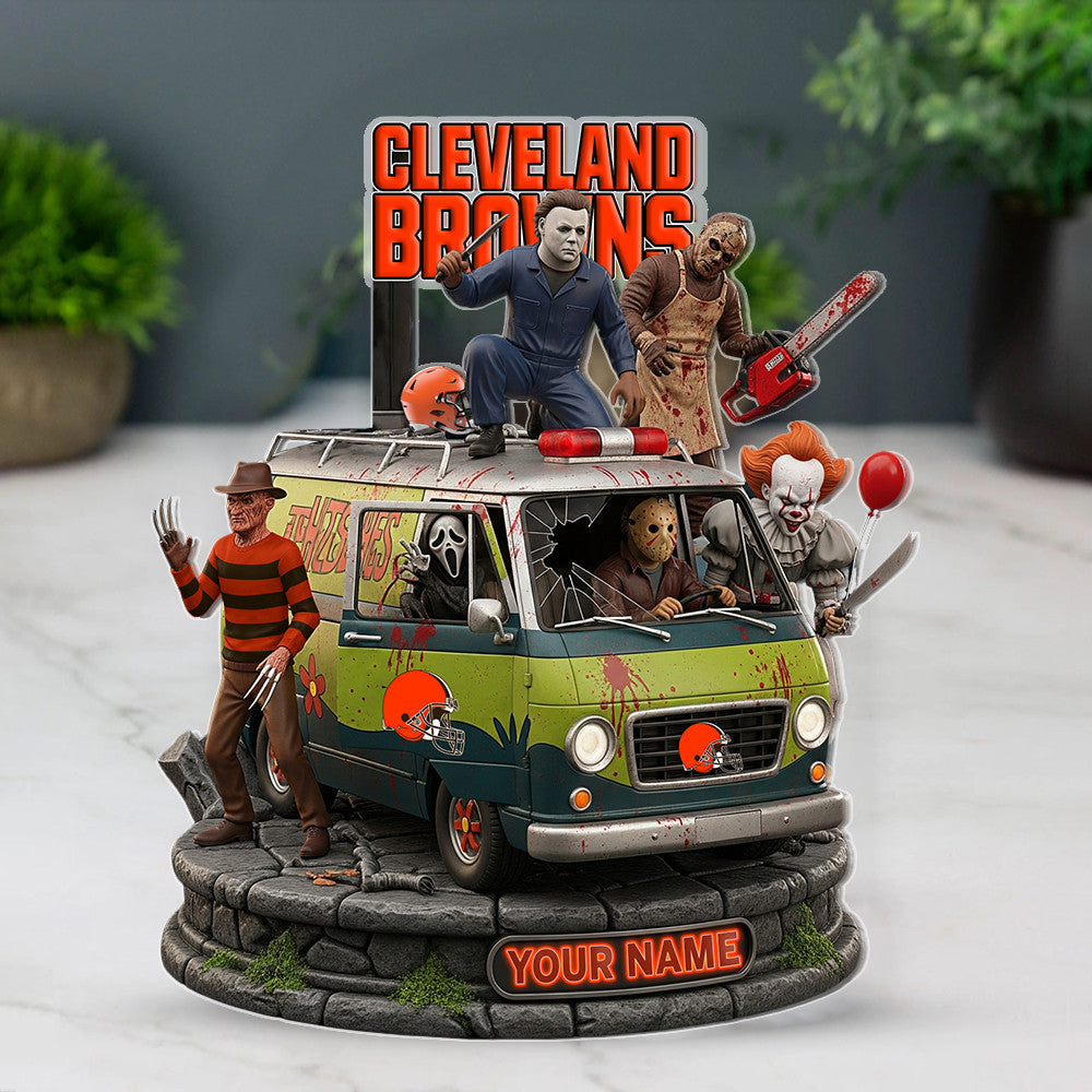 LIMITED EDITION - NEW CUSTOMIZED NFL29 CLB CLEVELAND BROWNS HORROR MOVIE ACRYLIC PLAQUE