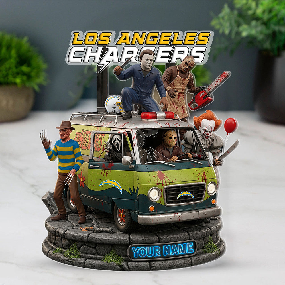LIMITED EDITION - NEW CUSTOMIZED NFL09 LAC LOS ANGELES CHARGERS HORROR MOVIE ACRYLIC PLAQUE