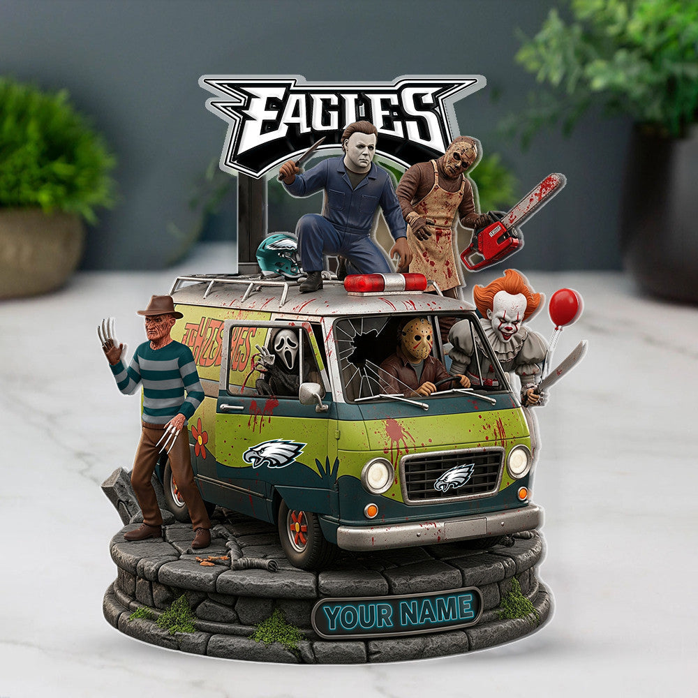 LIMITED EDITION - NEW CUSTOMIZED NFL02 PPE PHILADELPHIA EAGLES HORROR MOVIE ACRYLIC PLAQUE