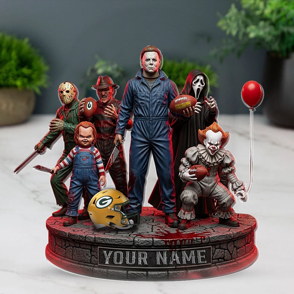 LIMITED EDITION - NEW CUSTOMIZED NFL08 GBP GREEN BAY PACKERS HORROR MOVIE ACRYLIC PLAQUE