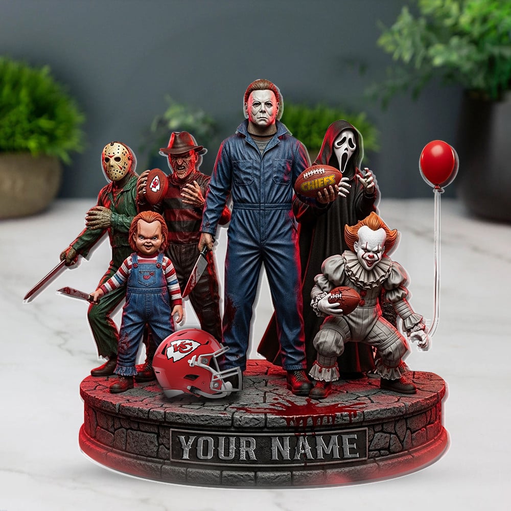 LIMITED EDITION - NEW CUSTOMIZED NFL01 KCC KANSAS CITY CHIEFS HORROR MOVIE ACRYLIC PLAQUE