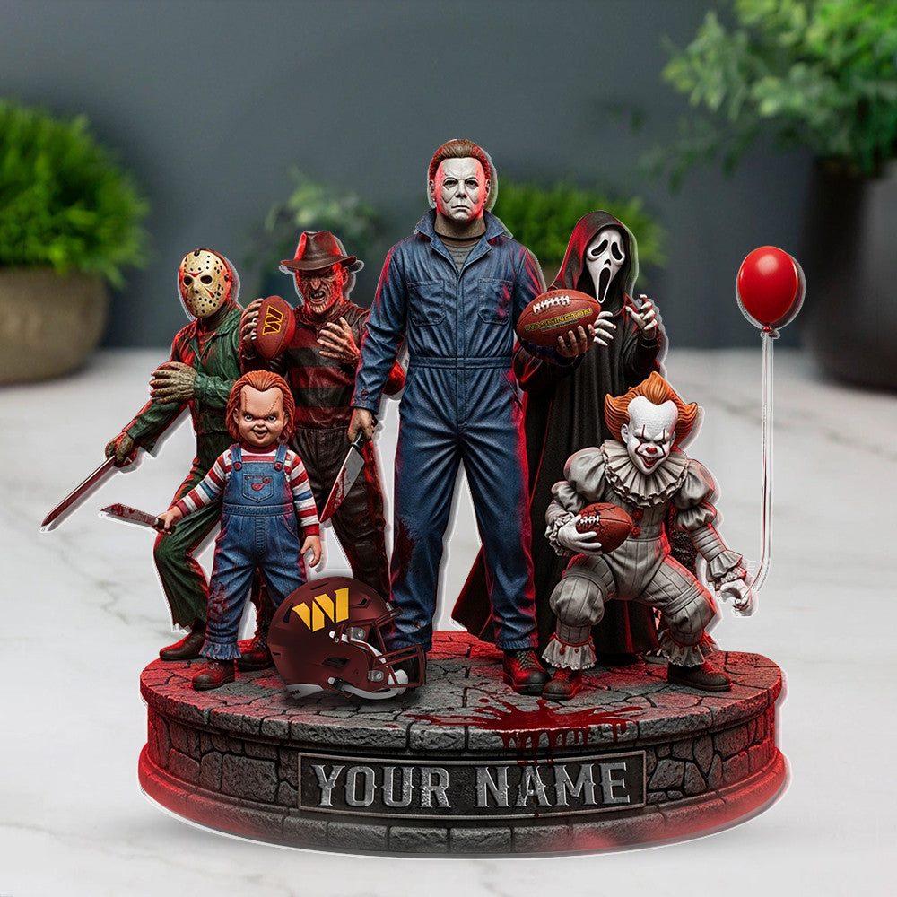 LIMITED EDITION - NEW CUSTOMIZED NFL12 WTC WASHINGTON COMMANDERS HORROR MOVIE ACRYLIC PLAQUE