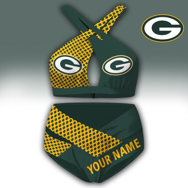 LIMITED EDITION - NEW CUSTOMIZED NFL08 GBP GREEN BAY PACKERS WOMEN'S CROSS SWIMSUIT UNDERWEAR