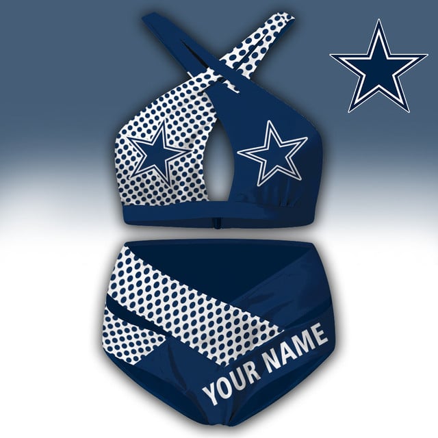 LIMITED EDITION - NEW CUSTOMIZED NFL21 DCB DALLAS COWBOYS WOMEN'S CROSS SWIMSUIT UNDERWEAR