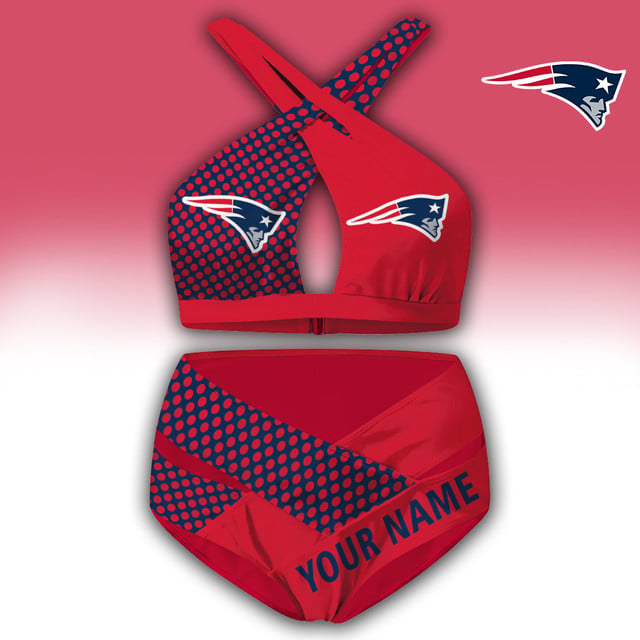 LIMITED EDITION - NEW CUSTOMIZED NFL27 NEP NEW ENGLAND PATRIOTS WOMEN'S CROSS SWIMSUIT UNDERWEAR