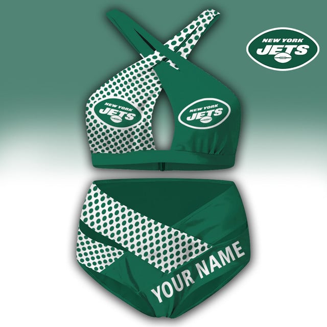 LIMITED EDITION - NEW CUSTOMIZED NFL25 NYJ NEW YORK JETS WOMEN'S CROSS SWIMSUIT UNDERWEAR