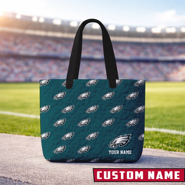 LIMITED EDITION - NEW CUSTOMIZED NFL02 PP EAGLES QUILTED TOTE BAG