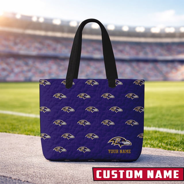 LIMITED EDITION - NEW CUSTOMIZED NFL28 BT RAVENS QUILTED TOTE BAG