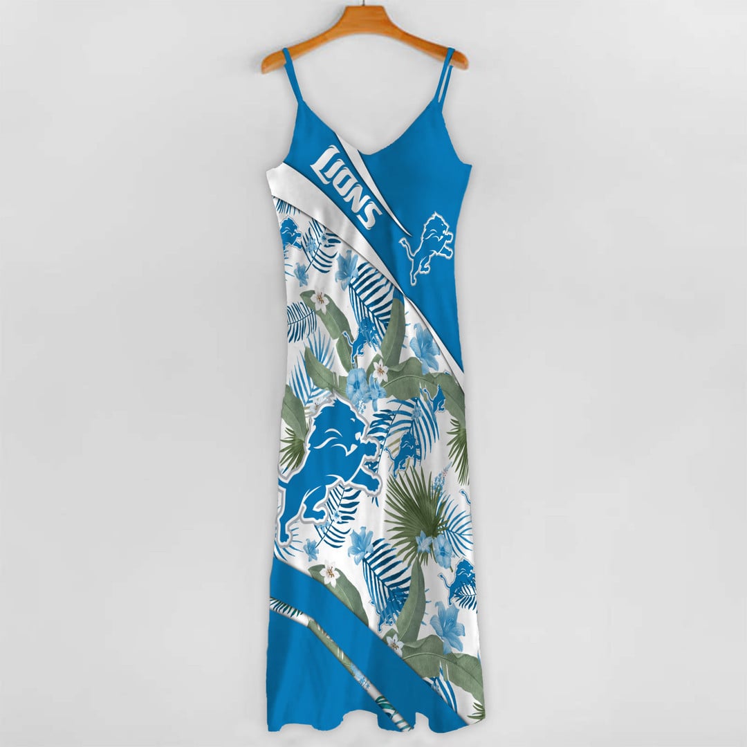 LIMITED RUN - NEW CUSTOMED NFL04 DTL DT LIONS HAWAIIAN LONG DRESS