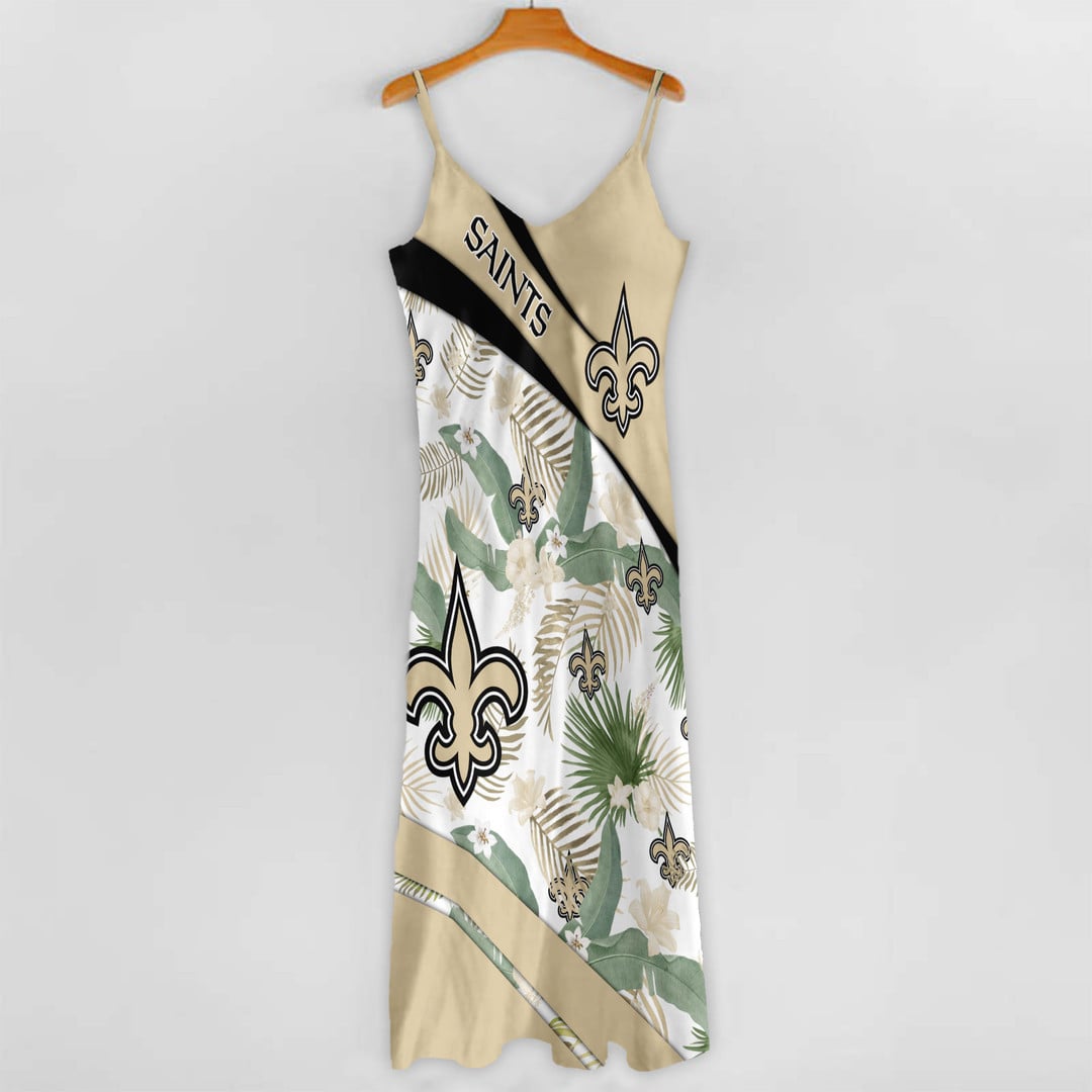 LIMITED RUN - NEW CUSTOMED NFL24 NOS NO SAINTS HAWAIIAN LONG DRESS