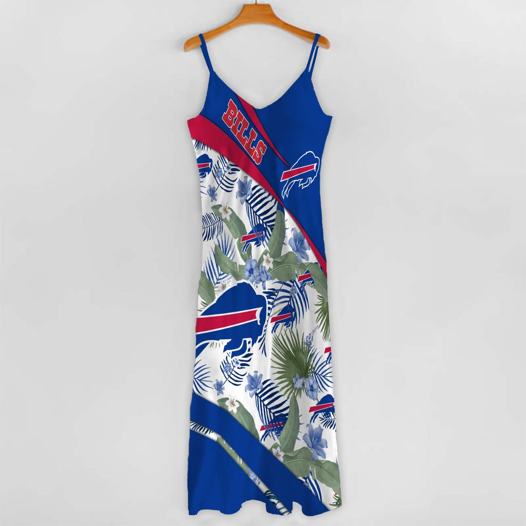 LIMITED RUN - NEW CUSTOMED NFL03 BFB BF BILLS HAWAIIAN LONG DRESS