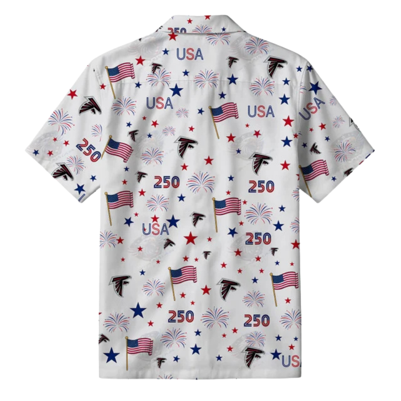 LIMITED EDITION - NEW CUSTOMIZED NFL18 ATF ATLANTA FALCONS PATRIOTIC 250 USA HAWAIIAN SHIRT