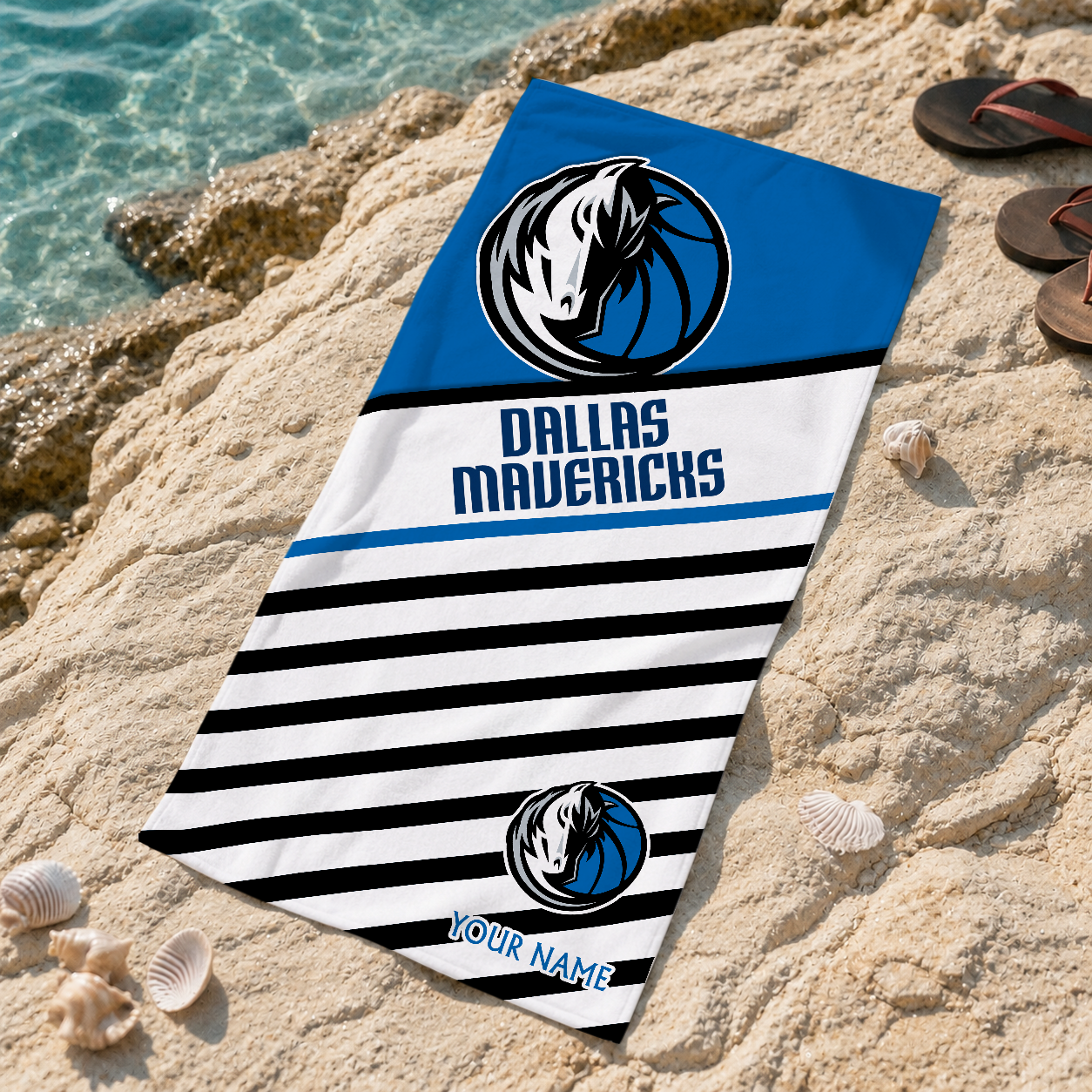 LIMITED EDITION - NEW CUSTOMIZED NBA18 DMA DALLAS MAVERICKS BEACH TOWEL FOR FAN