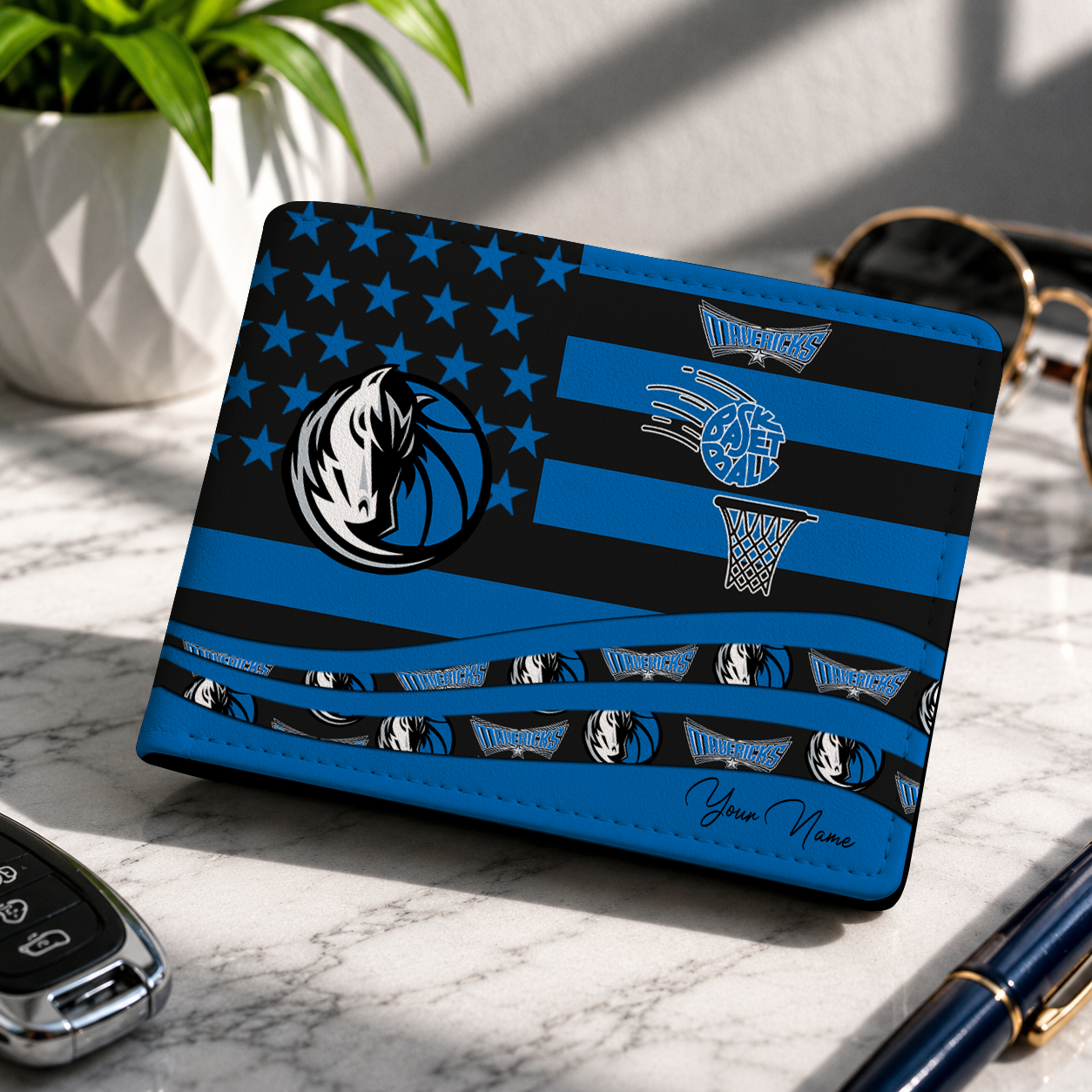 SPECIAL EDITION - NEW CUSTOMIZED NBA18 DMA DALLAS MAVERICKS LEATHER WALLET