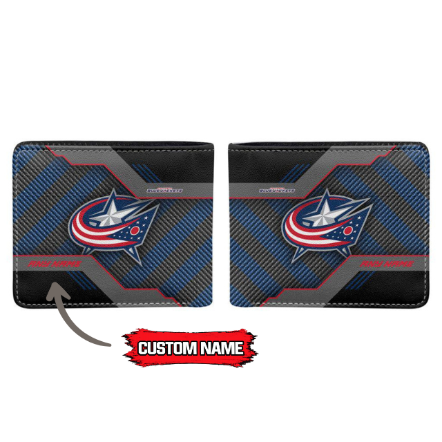 VIRAL EDITION - NEW CUSTOMIZED NHL18 CBJ COLUMBUS BLUE JACKETS LEATHER WALLET